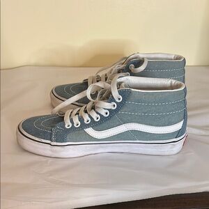Vans Women’s Sk8-mid Reissu Denim Blue Lace Up Shoes Size 7.5